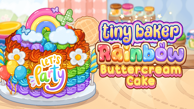Tiny Baker Rainbow Buttercream Cake